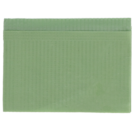 Disposable Bibs, 2+1 Ply, 13" x 18", Green, 500/Pk, 109215