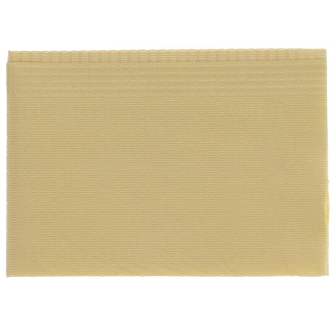 Disposable Bibs, 2+1 Ply, 13" x 18", Yellow, 500/Pk, 109219