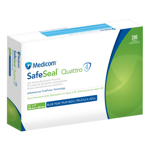 SafeSeal Quattro Pouches, 12" x 17", 200/Pk, 880404-0050200, 88040-4