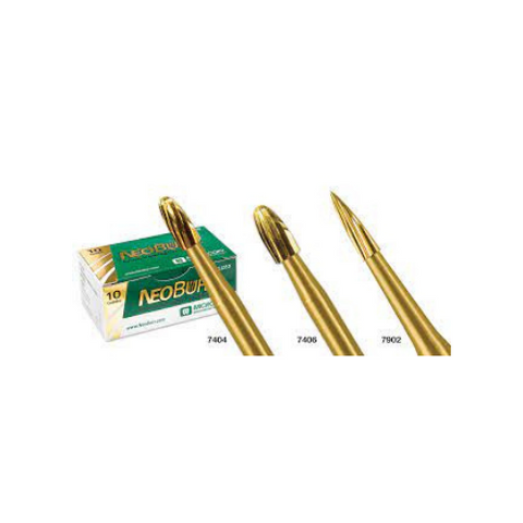 NeoBurr 12-Blade Trimming & Finishing Carbide Burs, FG, Egg, 7406, 1.8 mm, 10/Pk, NB10-7406