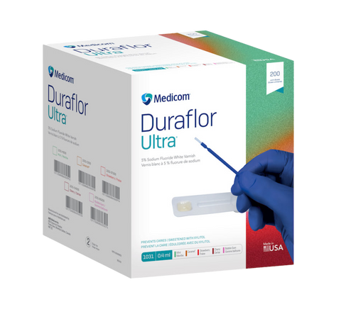 Duraflor Ultra White Varnish, 5% Sodium Fluoride, Unit Dose, 0.4 ml, Cherry, 200/Pk, 1031-CH200 (Exp. 07/31/2025)