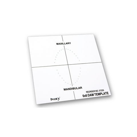 Ivory Rubber Dam Template 6" x 6", 50057235