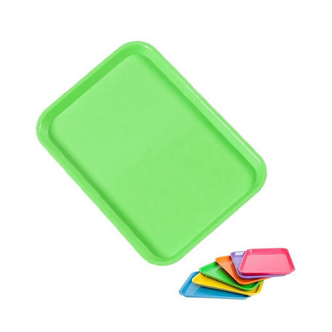 Set-Up Plastic Flat Trays, # E, Neon Green, 1/Pk, 300EF-4N