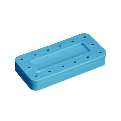 Silicone Magnetic Bur Block 14-Hole Rectangular Blue, 400BR2-2
