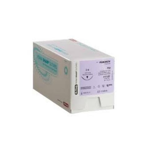 Perma Sharp Suture 5-0 PGA Undyed 18 C-17 3/8 Circle 12/Box, PSN385V, Surgical Products, Sutures