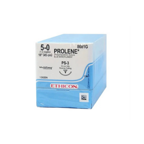 Suture Blue Monofilament P-3 5-0 18'' 12/Bx, 8698G