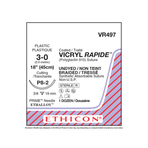 Suture Vicryl PS-2 3-0 18" 12/Bx, VR497