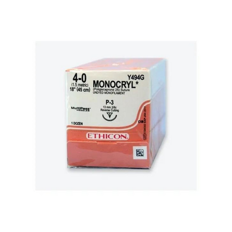 Suture Undyed Monofilament PS2 4-0 18'' 12/Bx, Y496G
