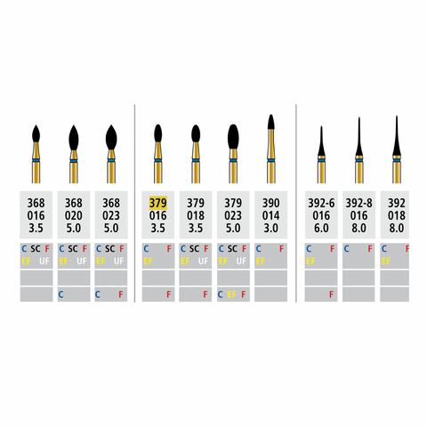 Alpen Multilayer Diamond Burs FG Interproximal Cone, R3926F016FG, Burs & Diamonds, Dental Diamonds