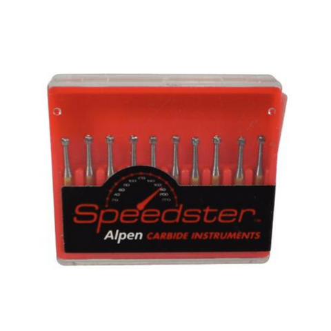 Alpen Speedster Metal Cutter Carbide Burs, FG, Pear, # 330G, 0.8 mm, 10/Pk, R40330GSS