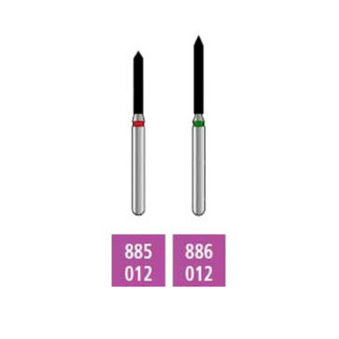 Alpen x1 Sterile Single-Use Diamond Burs, FG, Flame, # 889, 0.9 mm, Fine, Red, 25/Pk, X889F009