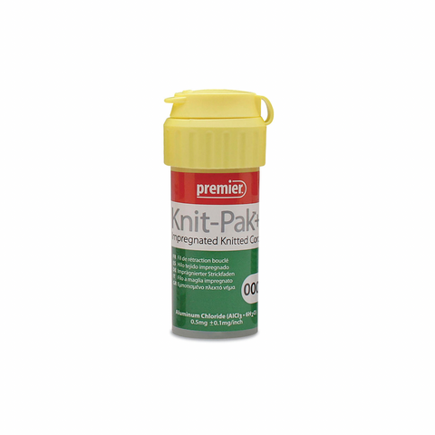 Knit-Pak + Impregnated Retraction Cord, Knitted, Aluminum Chloride, Green, 100", 9007561