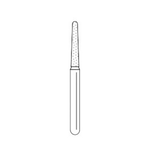 Solo Diamond Single-Use Burs, FG, Round-End Taper, # 1114.8, 1.4 mm, Fine, Red, 25/Pk, 856014F