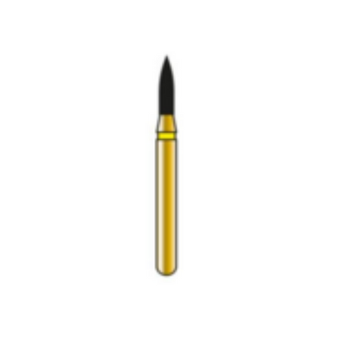 Alpen Multilayer Diamond Burs, FG, Flame, # 860, 1.2 mm, Extra Fine, Yellow, 5/Pk, 60032427