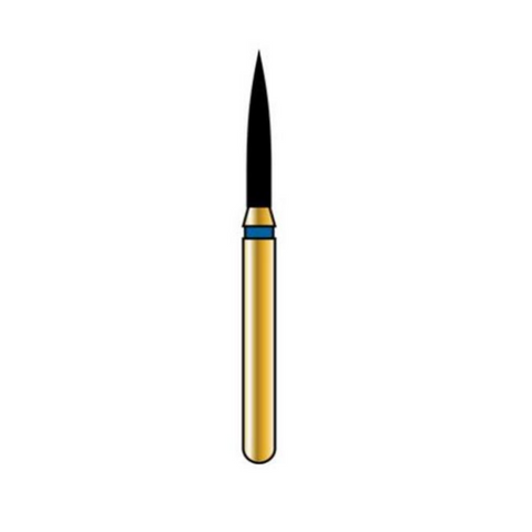 Alpen Multilayer Diamond Burs, FG, Flame, # 862, 1.2 mm, Extra Fine, Yellow, 5/Pk, 60032451