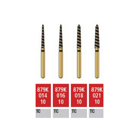 Alpen Multilayer Diamond Burs, FG, Curettage, # 879K, 2.1 mm, Super Coarse, Black, 5/Pk, 60032577