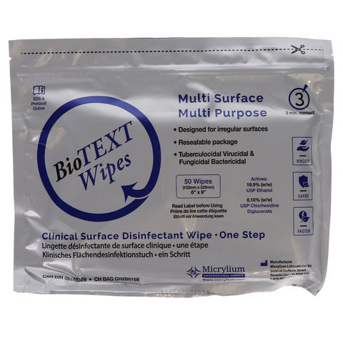 BioTEXT Universal Surface Disinfectant Wipe, 50 Wipes, 16/Pk, 04-TXWR-800