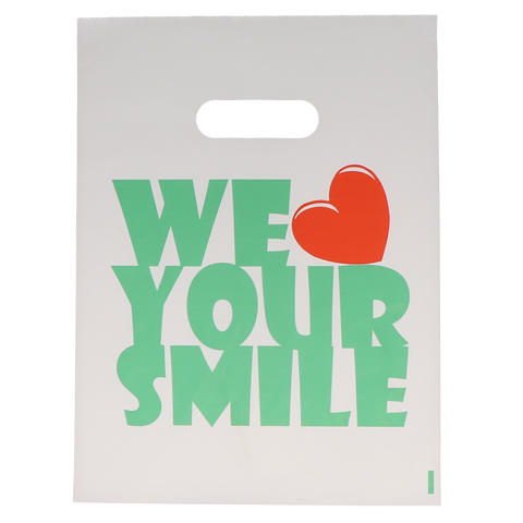 We Love Your Smile Patient Bags, Small, White, 7.5" x 9", 100/Pk, SBG62