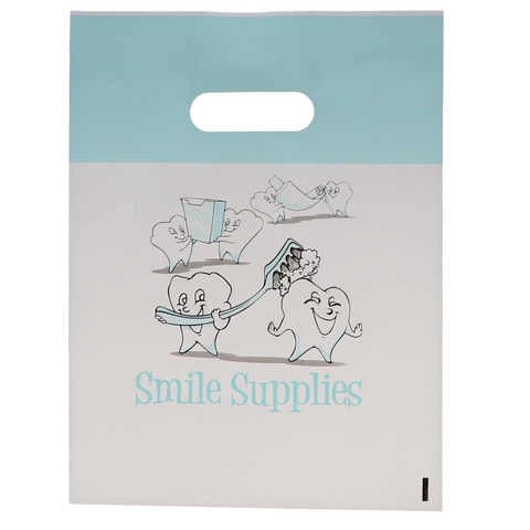 Tooth Supplies Patient Bags, Small, White, 7.5" x 9", 100/Pk, SBG72