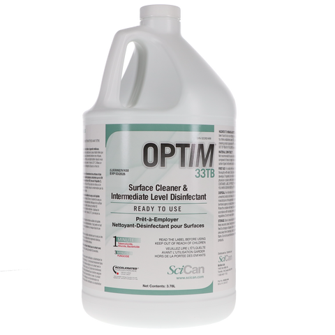 Optim 33TB, Disinfectant Liquid, 4 L Bottle, Unscented, 1/Pk, SCI334X4