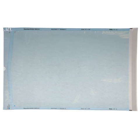 Sterilization Pouch, Class 4, Self-Sealing, Blue Film, 12"?x?18" 2/Pack, 100532 (SAMPLE)