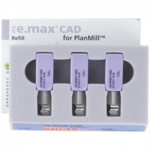 IPS e.max CAD PlanMill, LT, B32 A3, 3/Pack, 665818