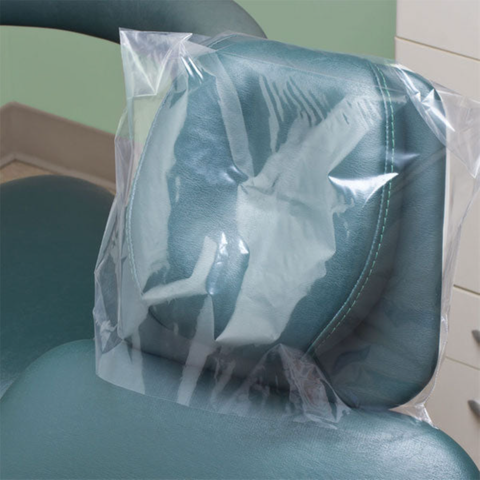 Plasdent - 11" x 9-1/2" Headrest Covers, Clear Plastic 250/Bx. Pleated, PS650