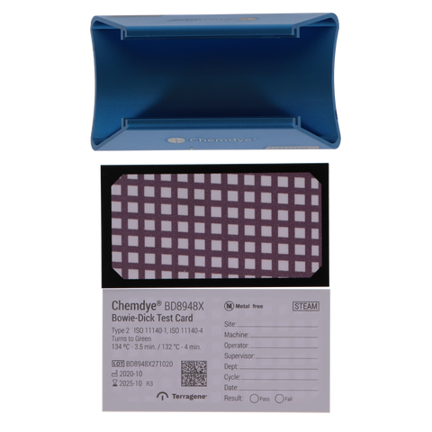 Bowie Dick Kit - 120 Cards & Holder, KBD8948X (Seal broken, insides ok)