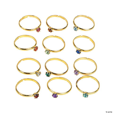 Birthstone Rings Assorted Colors 36/Bx, R47