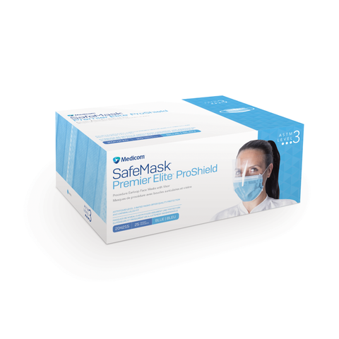 Safe-Mask ProShield Mask w/Visor Blue 25/Bx, 204215