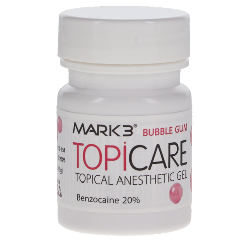 Topicare Topical Anesthetic Gel, 20% Benzocaine, 1oz jar, Bubblegum, 1580