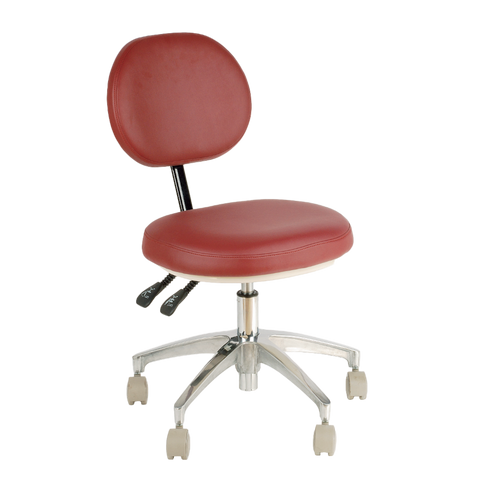 Deluxe, Doctor Stool,?Plush?Black Leather, FSDOC-600-L12