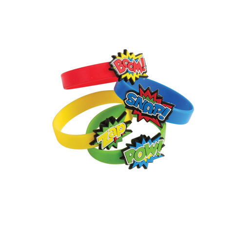 Bracelet Superhero Rubber 36/Pk, JV381