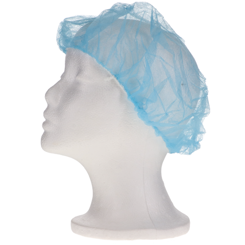 SafeBasics Bouffant Caps, 21", Blue, 100/Pk