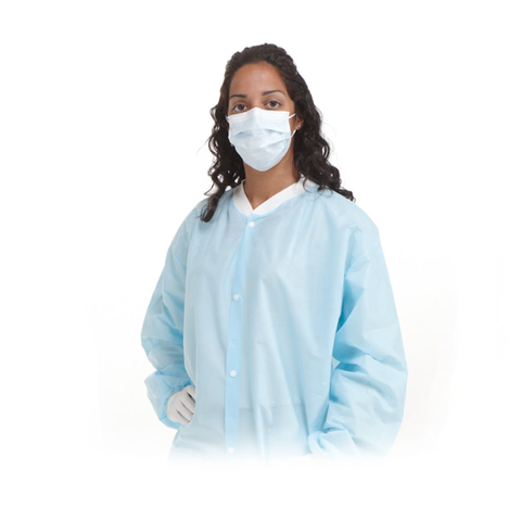 SafeBasics Lab Gowns, Small, Sky Blue, 10/Pk