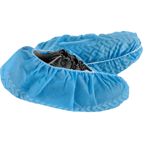 SafeBasics Shoe Covers, Non-Skid, X-Large, Blue, 100/Pk