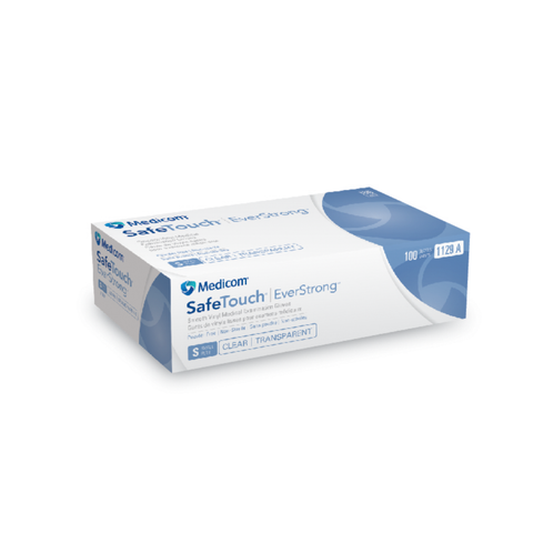 SafeTouch Vinyl Gloves PF, Small, 100/Pk