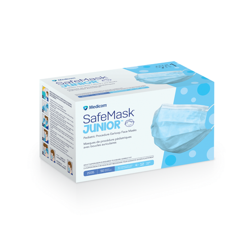 SafeMask Junior Pediatric Earloop- L1, Blue, 50/Pk