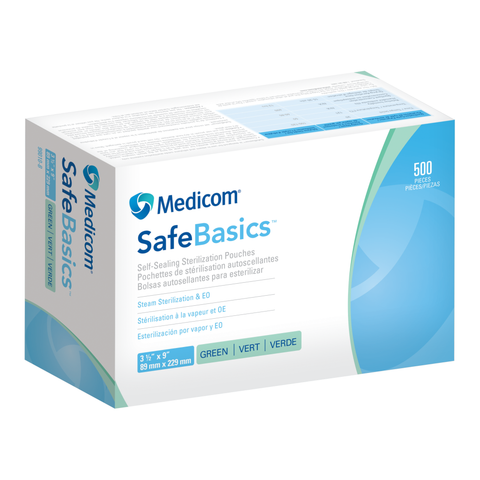 SafeBasics Pouches 3.5 x 9 500/Pk, 99010B, Infection Control, Sterilization-Pouches