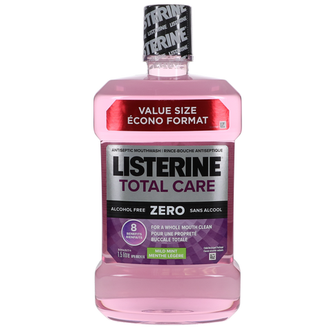 Listerine Zero Mouthwash, Total Care, Mild Mint, 1.5 L, 1/Pk, 295371