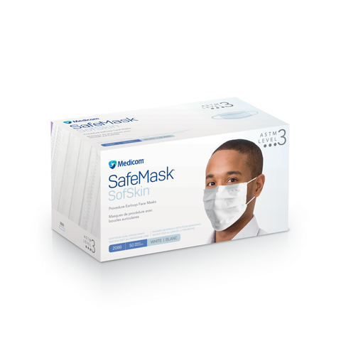 SafeMask SofSkin Level-3 Masks 50/Bx White, 2086