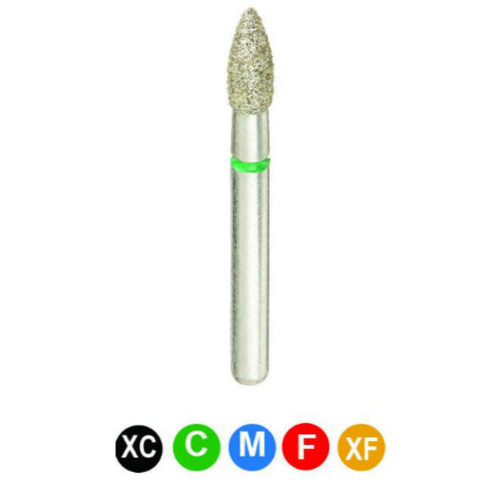 Diamond Burs, FG, Pointed Football, Fine, Red, 1.8 mm, 368-018F, 5/Pk, A173F