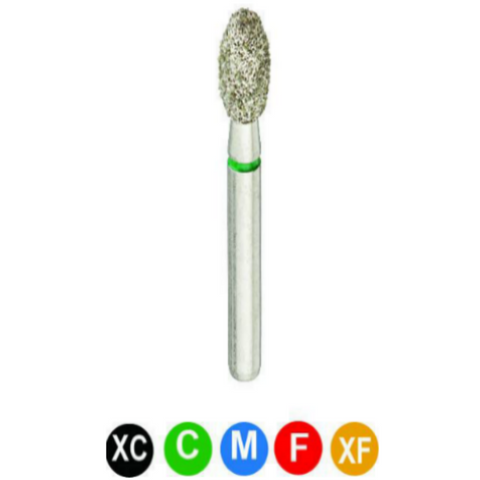 Diamond Burs, FG, Football, Coarse, Green, 2.3 mm, 379-023C, 5/Pk, C15RC