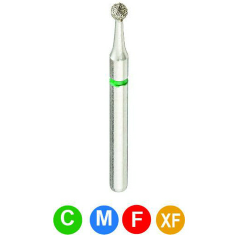 Diamond Burs, FG, Round, Coarse, Green, 1.4 mm, 801-014C, 5/Pk, A2LC