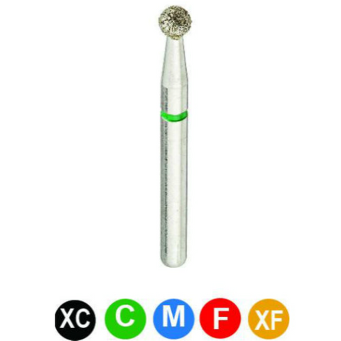 Diamond Burs, FG, Round, Coarse, Green, 1.8 mm, 801-018C, 5/Pk, A4C