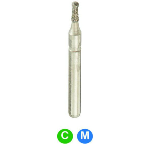 Diamond Burs, FG, Round and Neck, Medium, Blue, 0.9 mm, 802-009M, 5/Pk, AL1
