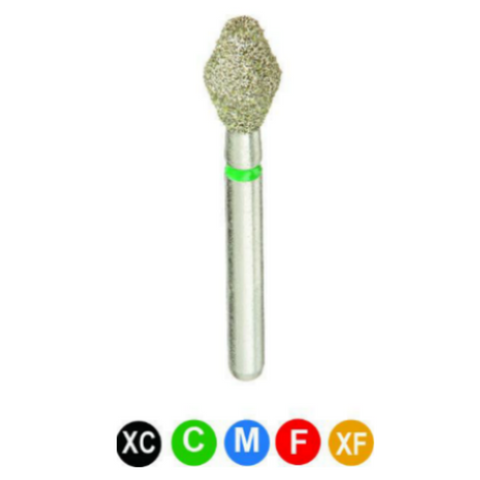 Diamond Burs, FG, Barrel, Coarse, Green, 3.2 mm, 811-032C, 5/Pk, C13C