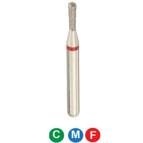 Diamond Burs, FG, Pear, Fine, Red, 1.0 mm, 830-010F, 5/Pk, C12SSSF