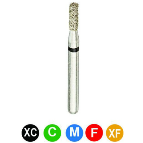 Diamond Burs, FG, Flat End Cylinder, Coarse, Green, 1.2 mm, 835-012C, 5/Pk, A13C