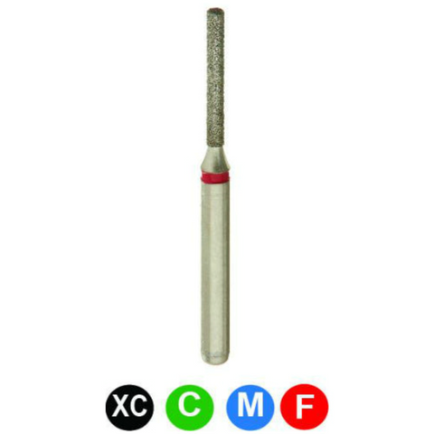 Diamond Burs, FG, Flat End Cylinder, Coarse, Green, 1.0 mm, 837-010C, 5/Pk, A13SLC